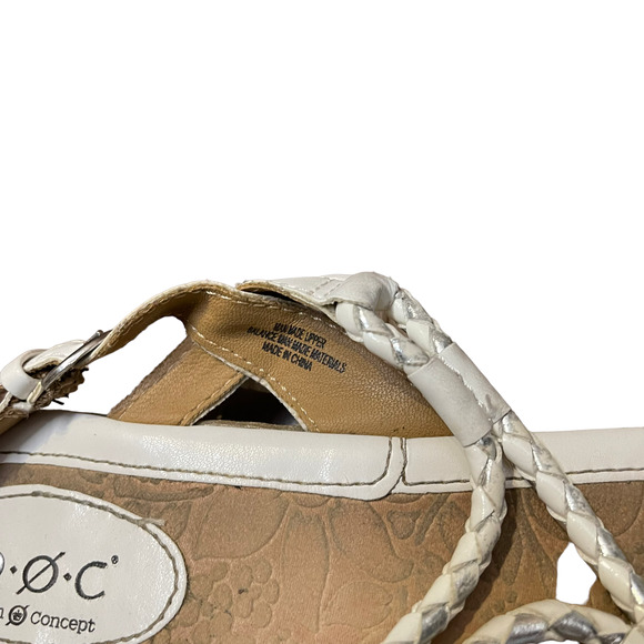 B.O.C. Born Concept Sandals Size 8M White Leather C89701 Thong Strap‎ - Picture 4 of 9
